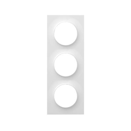 Plaque Blanc 3 postes horizontaux ou verticaux entraxe 71mm Odace Styl  SCHNEIDER S520706