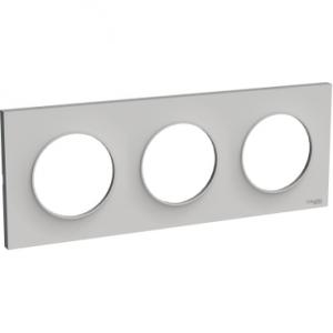 ODACE STYL PLAQUE SABLE 3 POSTES HORIZONTAUX OU VERTICAUX ENTRAXE 71MM SCHNEIDER S520706B1 2
