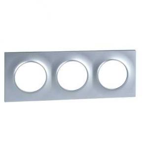 ODACE STYL PLAQUE ALU 3 POSTES HORIZ./VERT. ENTRAXE 71MM SCHNEIDER S520706E 2