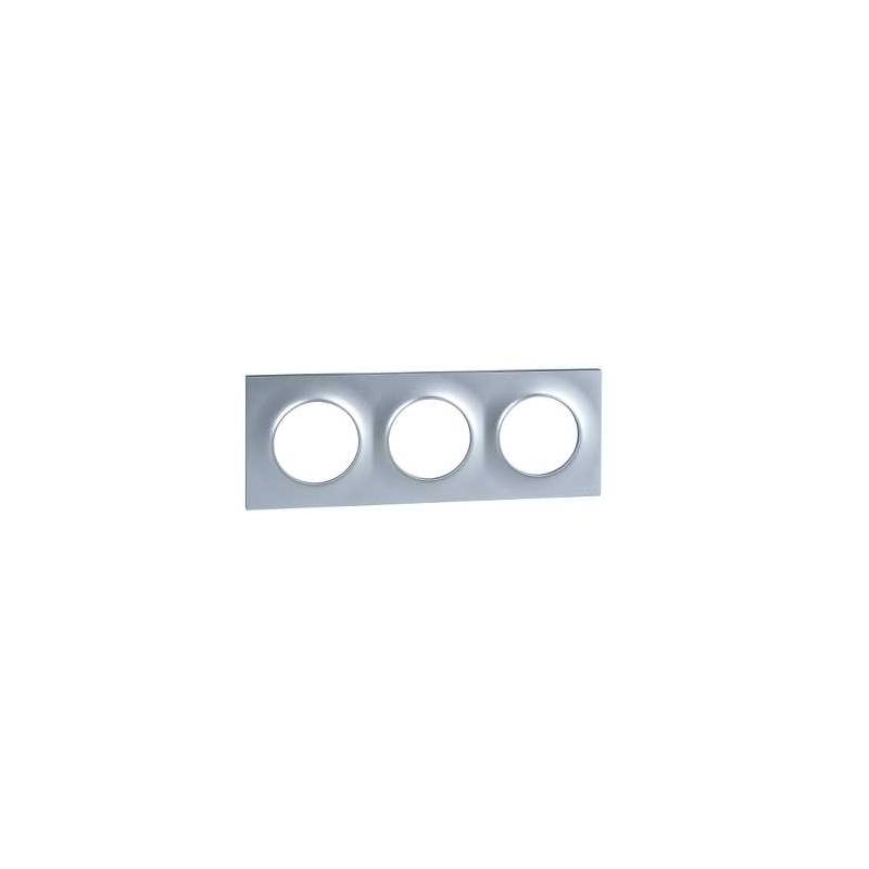 ODACE STYL PLAQUE ALU 3 POSTES HORIZ./VERT. ENTRAXE 71MM SCHNEIDER S520706E