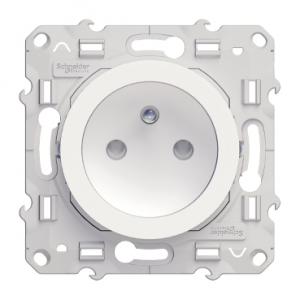 ODACE PRISE DE COURANT 2P+T BLANC A GRIFFES CONNEXION VIS SCHNEIDER S525039 2