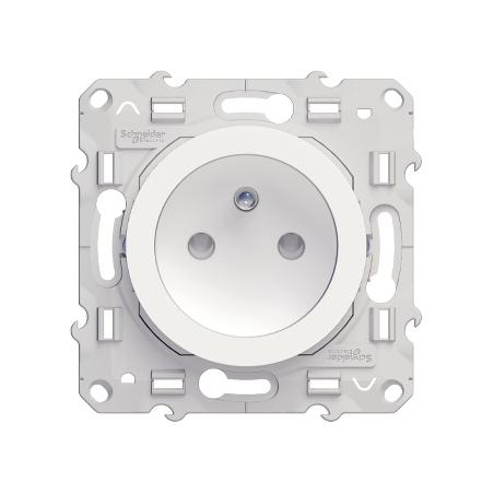ODACE PRISE DE COURANT 2P+T BLANC A GRIFFES CONNEXION VIS SCHNEIDER S525039