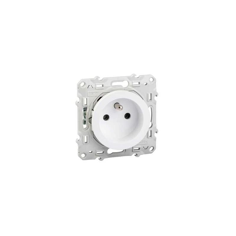 ODACE PRISE DE COURANT 2P+T BLANC A GRIFFES 2 CONNEXIONS RAPIDES PAR PÔLE SCHNEIDER S525059