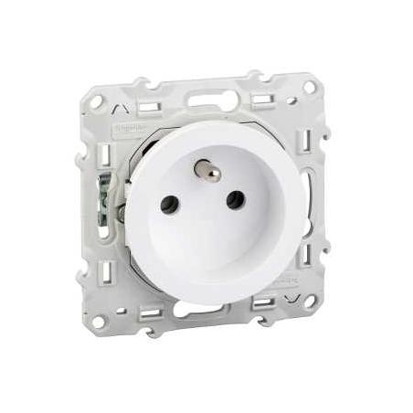 ODACE PRISE DE COURANT 2P+T BLANC A GRIFFES 2 CONNEXIONS RAPIDES PAR PÔLE SCHNEIDER S525059