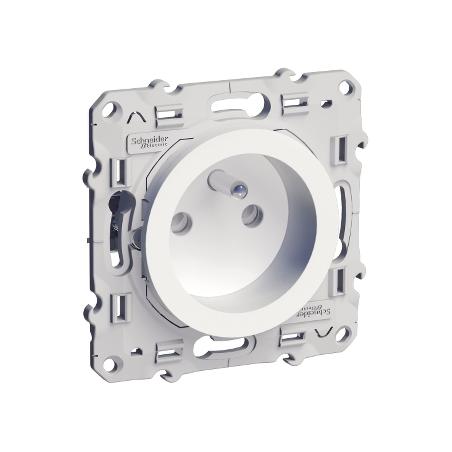 ODACE PRISE DE COURANT 2P+T BLANC A GRIFFES 2 CONNEXIONS RAPIDES PAR PÔLE SCHNEIDER S525059