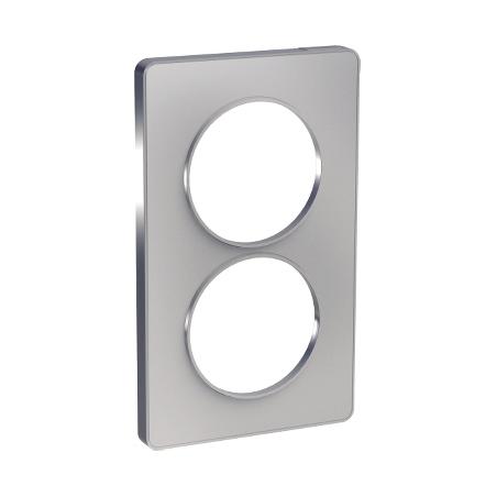 Odace Touch plaque Alu verticaux entraxe 57mm SCHNEIDER