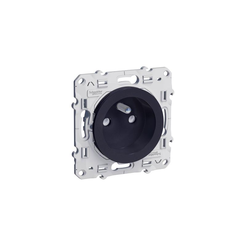 Odace prise de courant 2P+T Anthracite à vis connexion rapide SCHNEIDER S540059