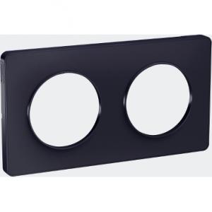 ODACE TOUCH PLAQUE ANTHRACITE 2 POSTES HORIZ. OU VERT. ENTRAXE 71MM SCHNEIDER S540804 2