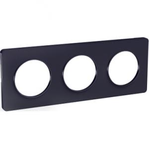 ODACE TOUCH PLAQUE ANTHRACITE 3 POSTES HORIZ. OU VERT. ENTRAXE 71MM SCHNEIDER S540806 2