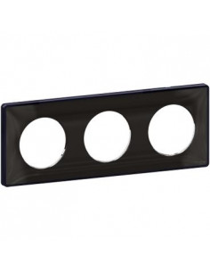 ODACE YOU NOIR PLAQUE DE FINITION SUPPORT ANTHRACITE 3 POSTES ENTRAXE 71MM SCHNEIDER S540906Z 2