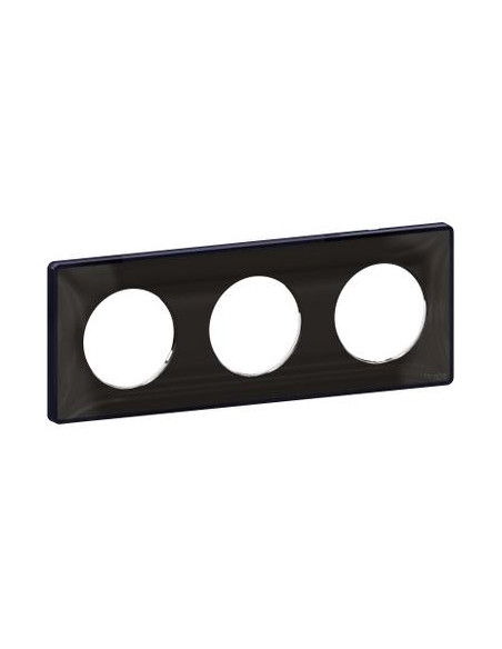 ODACE YOU NOIR PLAQUE DE FINITION SUPPORT ANTHRACITE 3 POSTES ENTRAXE 71MM SCHNEIDER S540906Z