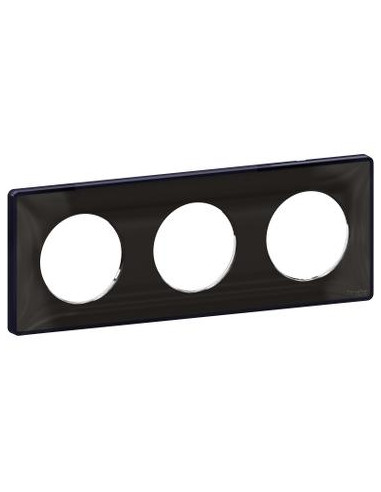 ODACE YOU NOIR PLAQUE DE FINITION SUPPORT ANTHRACITE 3 POSTES ENTRAXE 71MM SCHNEIDER S540906Z