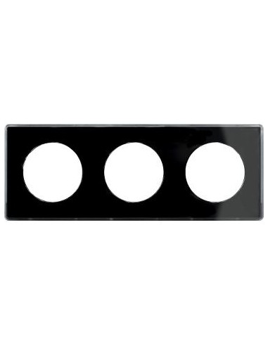 ODACE YOU NOIR PLAQUE DE FINITION SUPPORT ANTHRACITE 3 POSTES ENTRAXE 71MM SCHNEIDER S540906Z