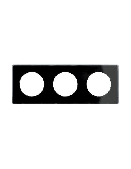 ODACE YOU NOIR PLAQUE DE FINITION SUPPORT ANTHRACITE 3 POSTES ENTRAXE 71MM SCHNEIDER S540906Z