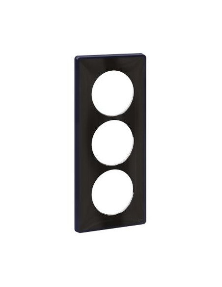 ODACE YOU NOIR PLAQUE DE FINITION SUPPORT ANTHRACITE 3 POSTES ENTRAXE 57MM SCHNEIDER S540916Z