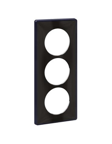 ODACE YOU NOIR PLAQUE DE FINITION SUPPORT ANTHRACITE 3 POSTES ENTRAXE 57MM SCHNEIDER S540916Z