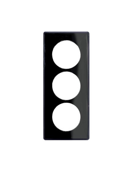 ODACE YOU NOIR PLAQUE DE FINITION SUPPORT ANTHRACITE 3 POSTES ENTRAXE 57MM SCHNEIDER S540916Z