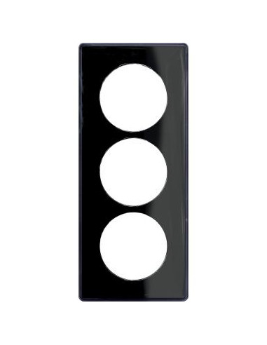 ODACE YOU NOIR PLAQUE DE FINITION SUPPORT ANTHRACITE 3 POSTES ENTRAXE 57MM SCHNEIDER S540916Z