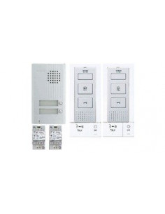 Kit audio platine alu saillie 2 BP, 2 postes audio mains libres et transfo