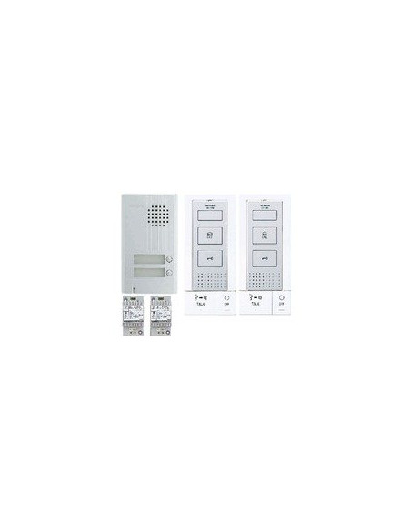 Kit audio platine alu saillie 2 BP, 2 postes audio mains libres et transfo