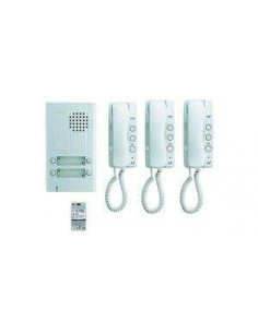 Kit audio platine alu saillie 4 BP, 3 combinés et 1 transfo