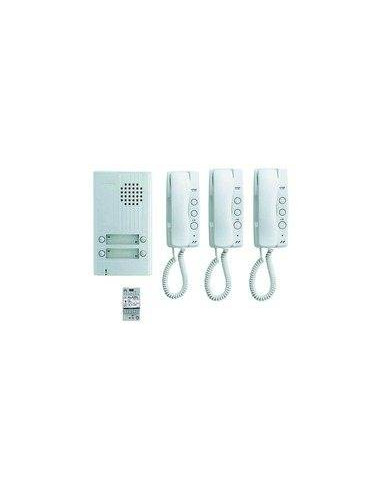 Kit audio platine alu saillie 4 BP, 3 combinés et 1 transfo