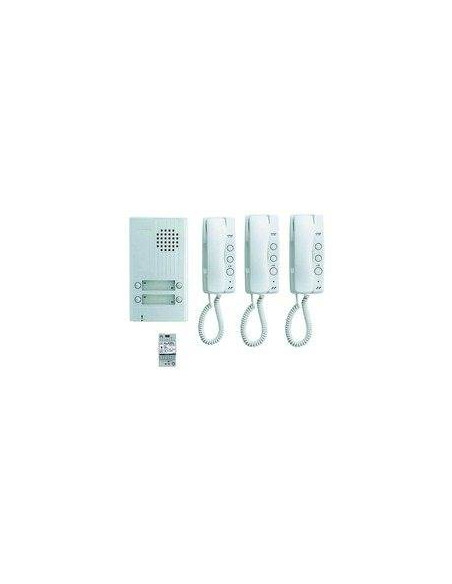 Kit audio platine alu saillie 4 BP, 3 combinés et 1 transfo