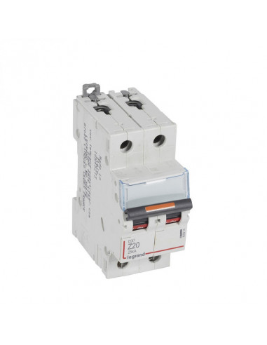 Disjoncteur DX³ 25kA arrivée haute départ bas à vis 2 Pôles 230V~ à 400V~ 16A courbe Z 2 modules LEGRAND 409913