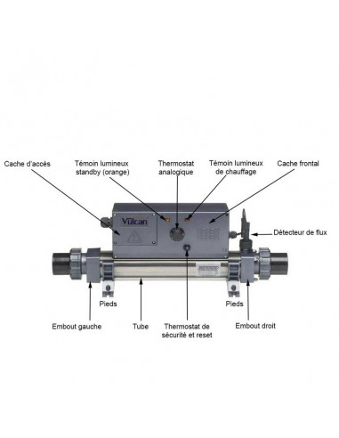 RECHAUFFEUR VULCAN ANALOGIQUE 12KW MONO TITANE ELECRO V-8T8A