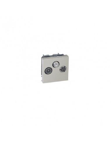Prise TV-R-SAT Mosaic FM et DAB+ 2 modules alu LEGRAND 079296