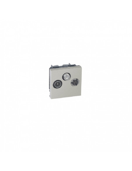 Prise TV-R-SAT Mosaic FM et DAB+ 2 modules alu LEGRAND 079296