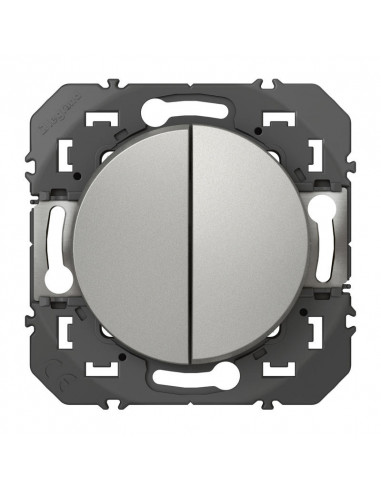 DOUBLE INTERRUPTEUR OU VA ET VIENT ALUMINIUM COMPOSABLE DOOXIE LEGRAND 095231