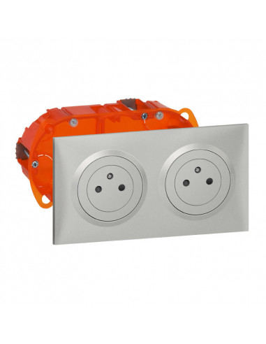 KIT 2X2P+T ENCASTRE ALUMINIUM DOOXIE LEGRAND 300401
