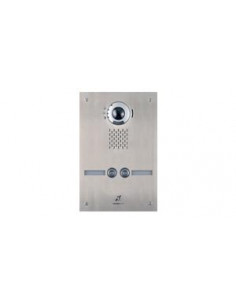 Platine vidéo encastrée anti-vandal 2 BP IP/SIP inox accessibilité picto synthèse vocale boucle mag AIPHONE IXDVF2L 200941