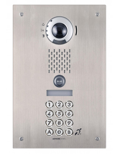 Platine vidéo encastrée anti-vandal 1 BP clavier codé IP/SIP inox accessibilité picto AIPHONE IXDVFLAC 200944