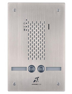 Platine audio encastrée inox 2 BP IP/SIP avec synthèse vocale pictos et boucle magnétique AIPHONE IXSSA2L 200946