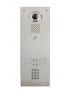 Platine vidéo encastrée anti-vandal 4 BP IP/SIP inox accessibilité picto clavier codé AIPHONE IXDVF4LAC 200955