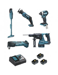 Ensemble de 5 machines 18 V Li-Ion 5 Ah Batterie 18 V LXT MAKITA DLX5045TJ