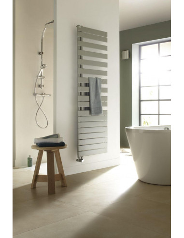 Radiateur sèche-serviettes Fassane Spa Asym eau chaude droite 594 W H 1183 L 550 mm racc 5570 Blanc ACOVA FR118-055