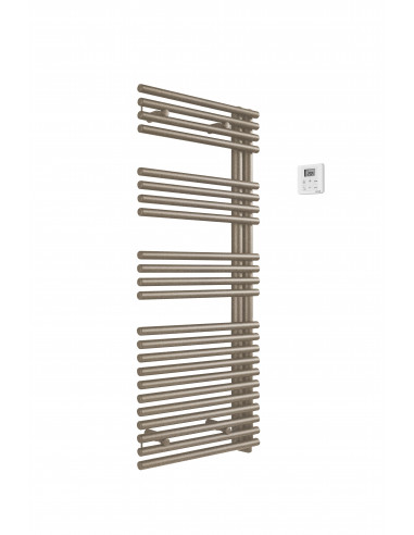 Radiateur sèche-serviettes Cala Asymétrique électrique droite cde RF 750 W H 1466 L 496 mm, Couleur ACOVA TLNR-075-50 GFC