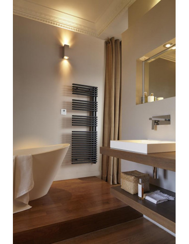 Radiateur sèche-serviettes Cala Asymétrique électrique droite cde RF 750 W H 1466 L 496 mm, Couleur ACOVA TLNR-075-50 GFC