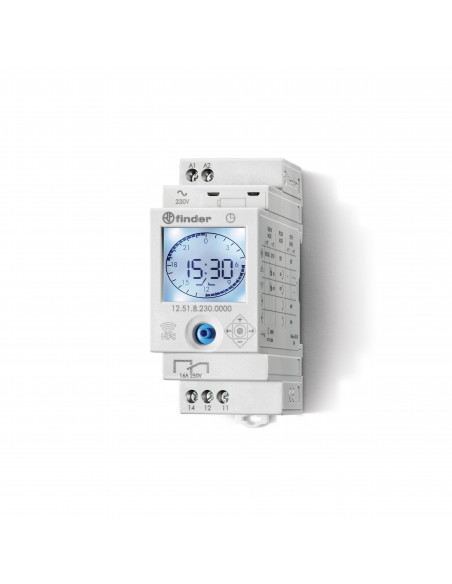 INTERRUPTEUR HORAIRE JOUR/HEBDO DIGITAL 1 INVERSEUR 16A 110-230AC ECRAN LCD INFO ANALOGIQUE ECRAN RETRO ECLAI FINDER 365220