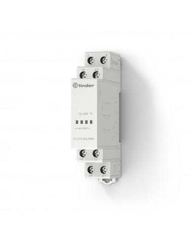 RELAIS BISTABLE MODULAIRE 1 INVERSEUR + 1NO 8A 24V ACDC ELECTRONIQUE AVEC COMMANDE RESET FINDER 358383