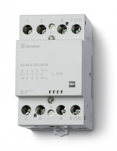 CONTACTEUR MODULAIRE 230…240VAC/DC 2NO+2NC 63A AGSNO2 INDICATEUR MECANIQUE FINDER 376592 2