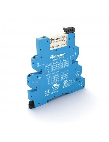 INTERFACE MOD A RELAIS ELECTROMECA MASTEROUTPUT U 110…125VAC/DC 1NO 6A AGNI BORNES RESSORT FINDER 390161