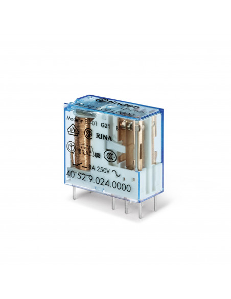 RELAIS CIRCUIT IMPRIME 2RT 8A 18DC CONTACTS OR PAS 5MM FINDER 013909