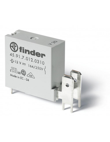 RELAIS CIRCUIT IMPRIME INTERVALLE 3MM 1NO 16A 24VDC SENSIBLE 125° CONNEXION PAR FASTON 250 RT II AGNI FINDER 299792