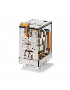RELAIS EMBROCHABLE 2RT 10A 24VDC BOUTON TEST + INDICATEUR MECANIQUE FINDER 079967 2