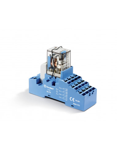 INTERFACE MODULAIRE 4RT 7A 230VAC ETRIER METALLIQUE MONTAGE RAIL 35 MM BORNES PUSH IN FINDER 403595