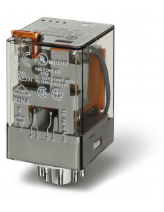 RELAIS EMBROCHABLE 2RT 10A 24VDC BOUTON TEST + INDICATEUR MECANIQUE FINDER 044958 2